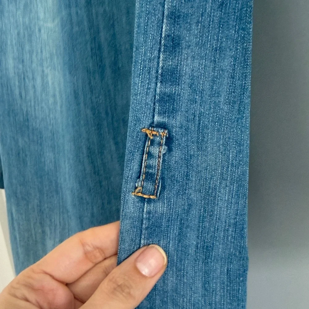 Denim Shirt Dress Above the Knee - Picture 6 of 16